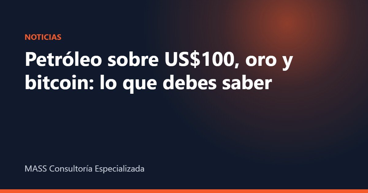 precio del petróleo – Petróleo sobre US$100, oro y bitcoin: lo que debes saber – MASS Consultoría Especializada